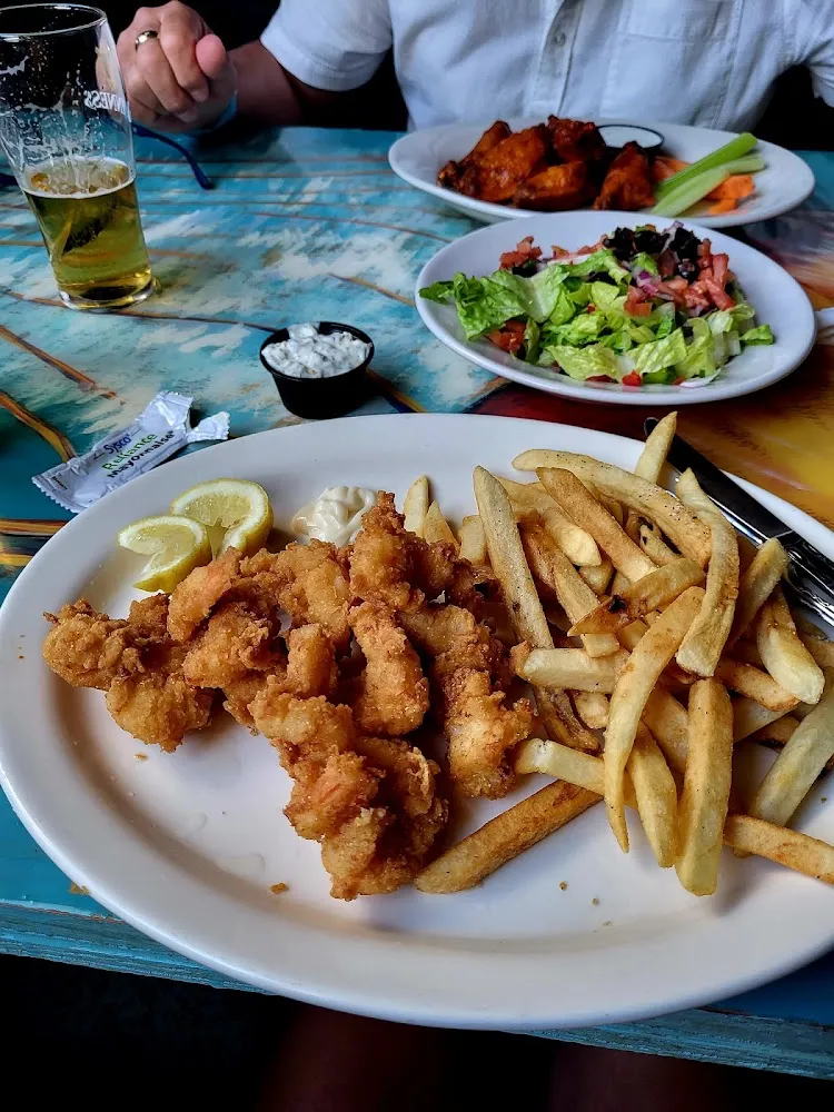 Fried Shrimp Fries and Salad